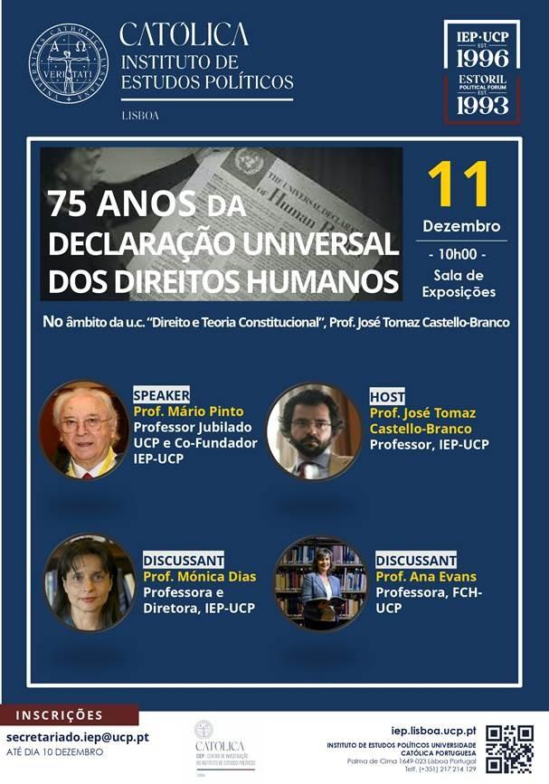 Cartaz Aula Aberta "75 Anos da DUDH"