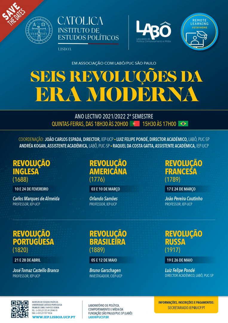 Cartaz 6 Revoluções da Era Moderna 2021/2022