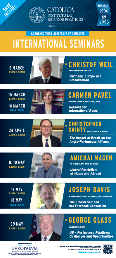 Cartaz - International Seminars 2018-2019, 2º semestre