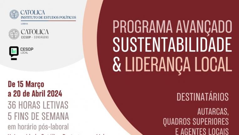 Cartaz: Programa Avançado - Sustentabilidade e Liderança Local 